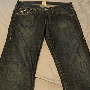 True religion denim jeans with flap pocket on the back